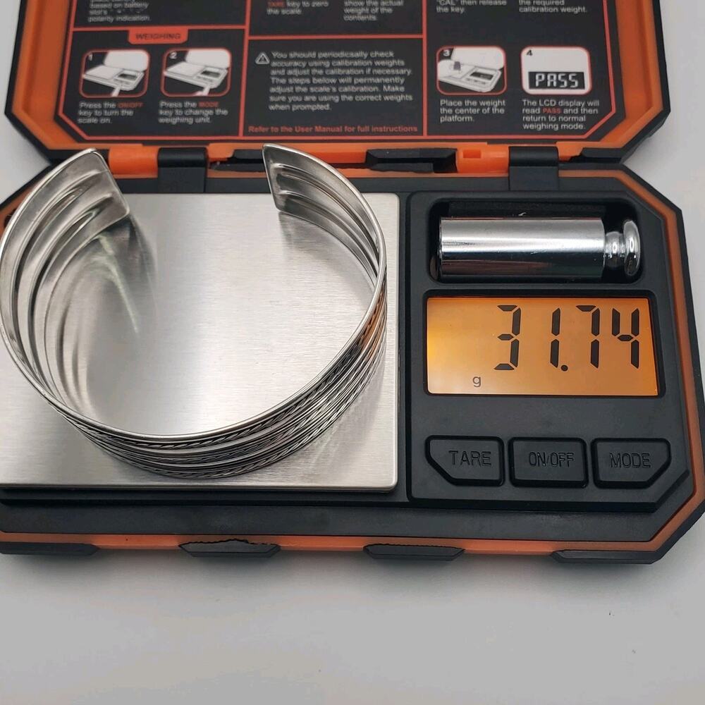 Vintage Sterling Silver Twisted Rope Cable 1” Wide Cuff Bracelet Men’s Women’s - Picture 11 of 11